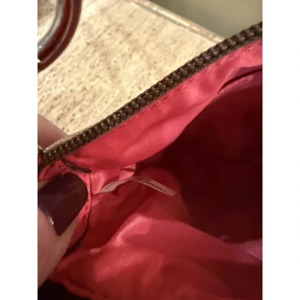 Y2K Coach Logo Signature‎ Coated Canvas Pink Trim Crossbody Swing Bag Pink Lined